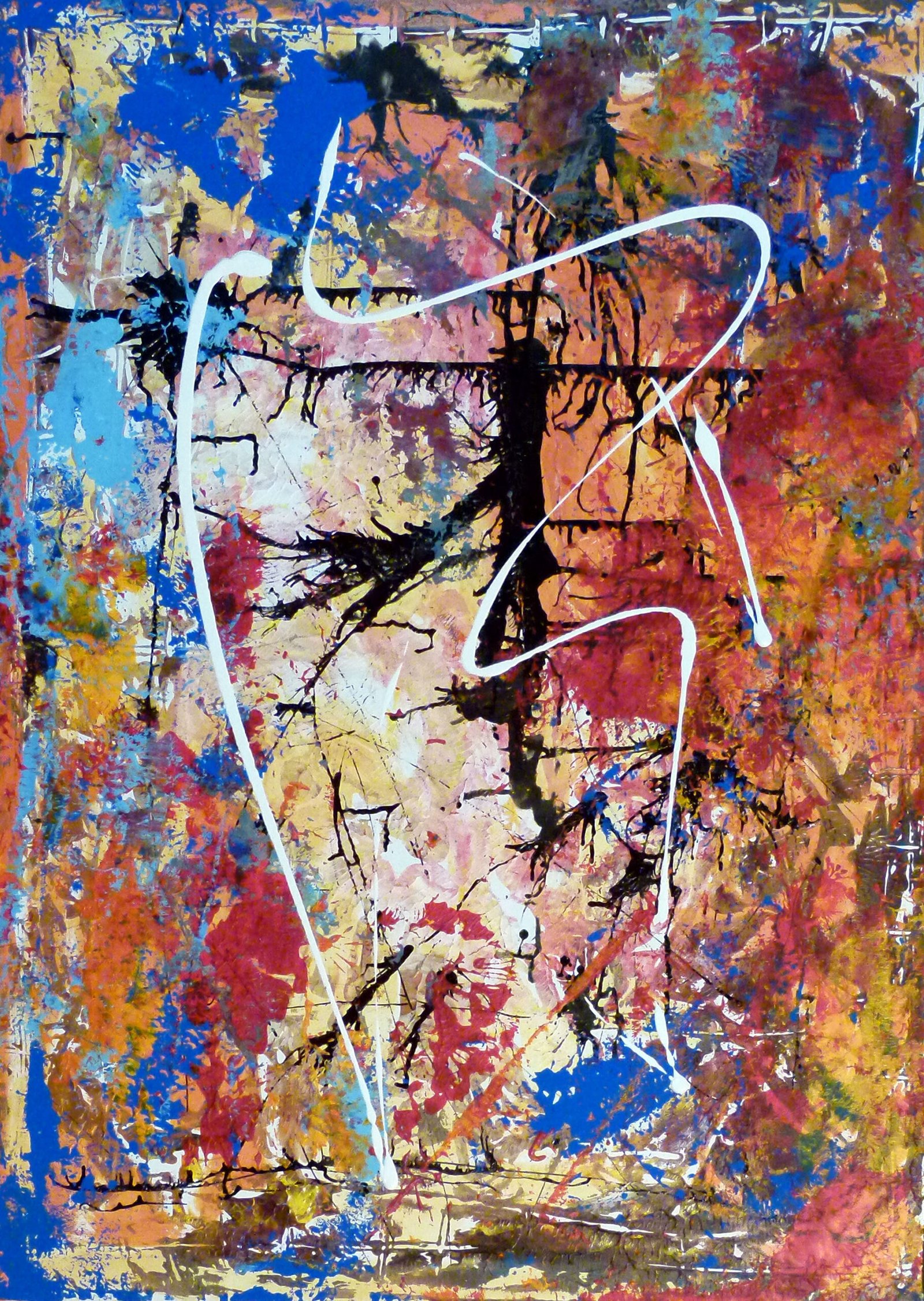 alt="tableau abstrait coloré de bruno VALVERDE artiste peintre"
