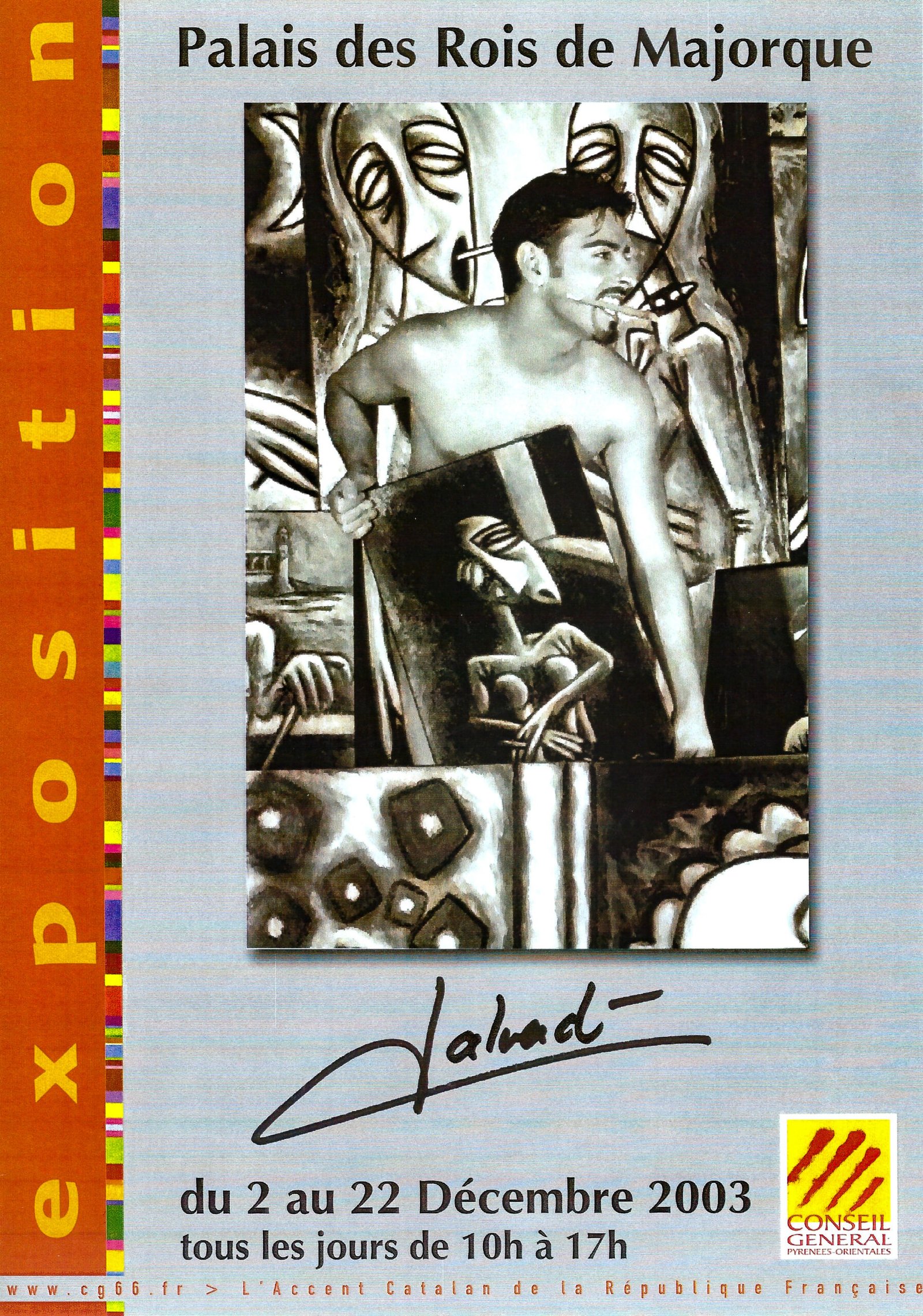 alt="bruno VALVERDE artiste peintre catalan affiche expo le palais des rois de Majorque Perpignan 2003" 