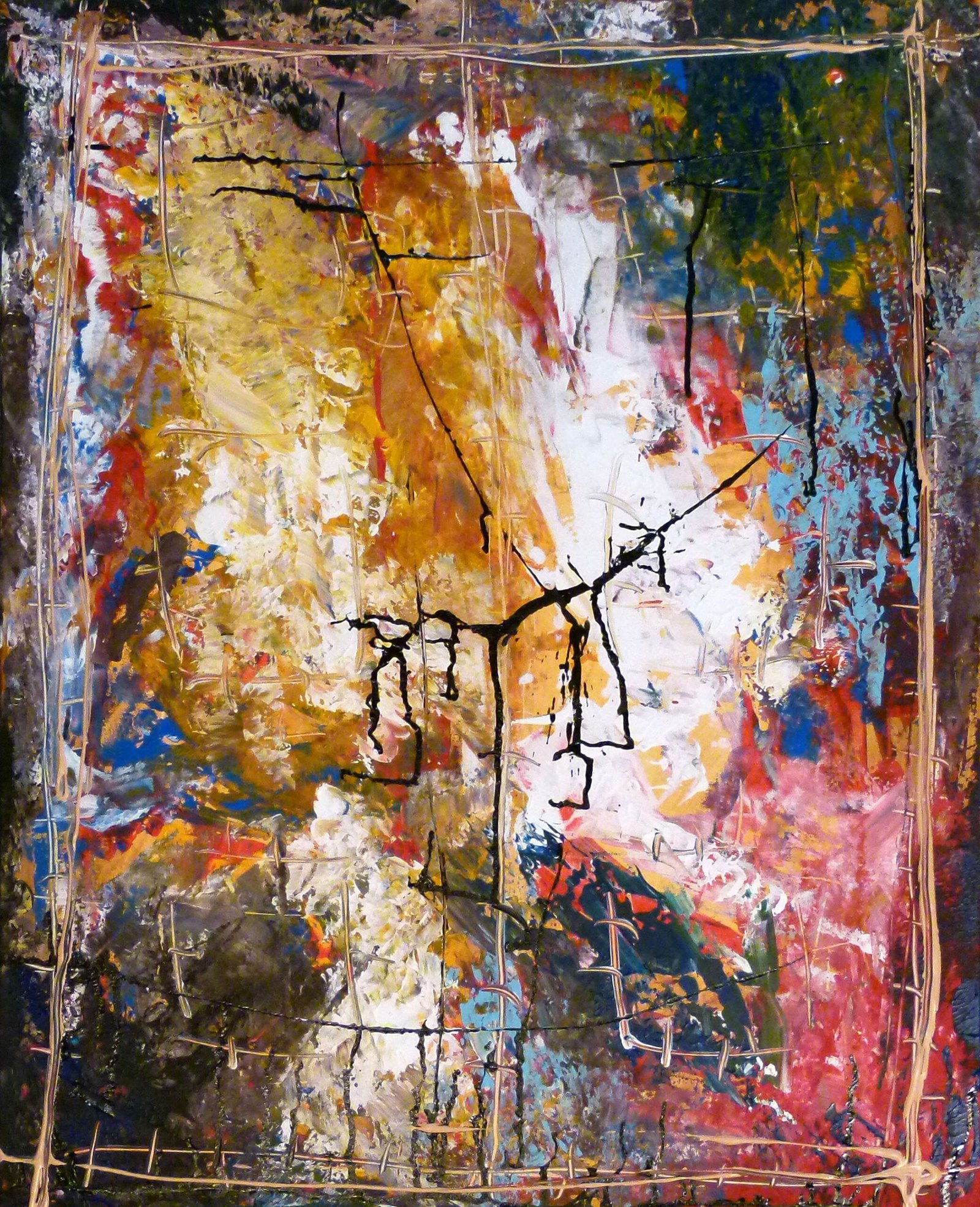 alt="tableau abstrait coloré de bruno VALVERDE artiste peintre"